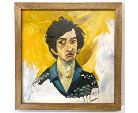 Robin Symes (British, 1939-2023)Untitled - Portrait Study of a Young Man on Yellow GroundOil on canvasUnsignedFramedMeasures 
