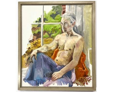 Robin Symes (British, 1939-2023)Untitled - Portrait of a Man by The WindowOil on canvasUnsignedFramedMeasures approx. 83cm x 