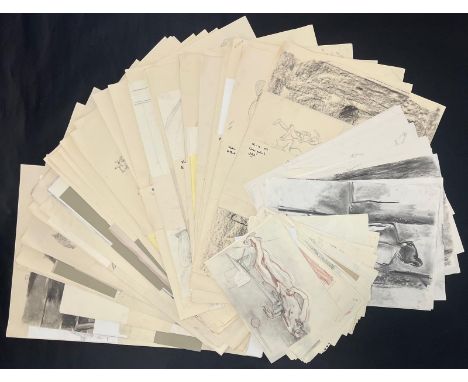 Robin Symes (British, 1939-2023)Portfolio of circa 100+ life drawing sketches, 2008-2015, some double-sided.Graphite pencil, 