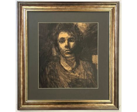 Robin Symes (British, 1939-2023)
Untitled - Portrait of a young man
Black ink &amp; gouache on paperUnsignedMounted, framed &