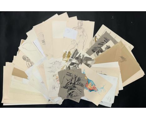 Robin Symes (British, 1939-2023)Large collection of circa 80+ life drawing sketches, one dated 2009, some double-sidedGraphit