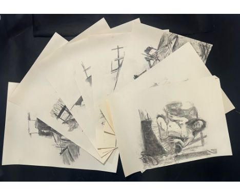 Robin Symes (British, 1939-2023)Collection of circa 8 life drawing sketches of female sitter Chiara, one dated 14th Jan 2009C