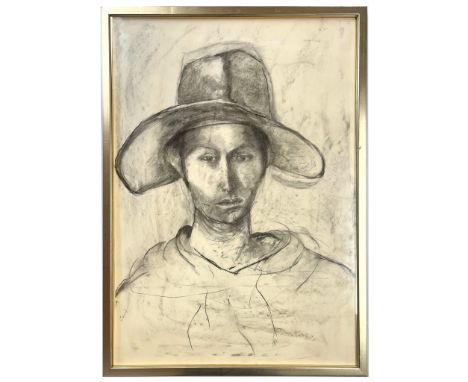 Robin Symes (British, 1939-2023)
Untitled - Portrait of male sitter with hat
Pencil on paper
Unsigned
Framed &amp; glazed
 Me