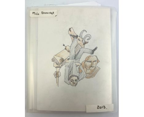 Robin Symes (British, 1939-2023)Folder of original drawings &amp; sketches, 2013Colour pencil, ink, graphite pencil &amp; mor