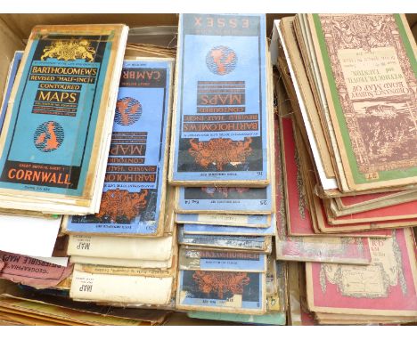 A large collection of vintage maps including linen backed examples by Bartholomew, Ordnance Survey, Michelin Maps etc