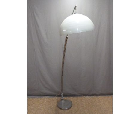 Retro adjustable hanging standard lamp with marbled plastic shade, height 195cm