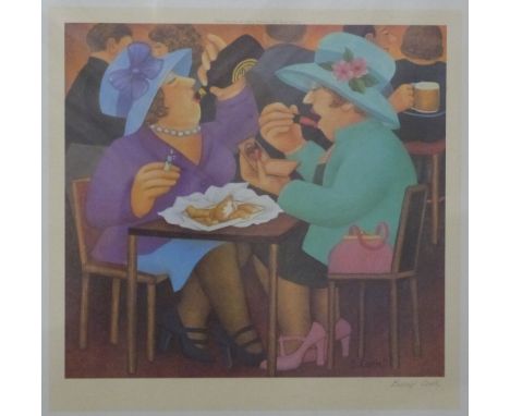 Beryl Cook pencil signed print 'Ladies Who Lunch', 46 x 47cm