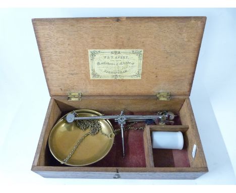 W&T Avery cased travelling beam scale and various weights