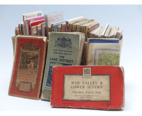 Bartholomew and Ordnance Survey maps, some linen backed etc