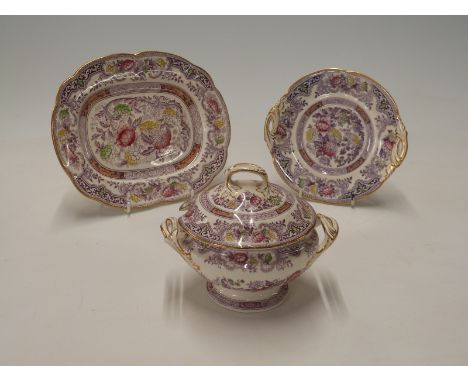Victorian Cauldon ironstone part dinner service, approximately 43 pieces to include dinner plates. 