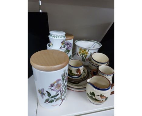 A selection of Torquay ware and Portmeirion Botanical Garden ceramics