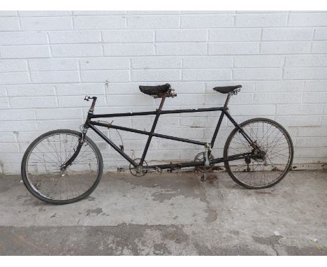 Sun, Nottingham vintage tandem bicycle with black frame and Brooks leather saddle