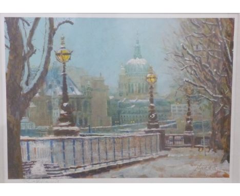 Rolf Harris artist's proof signed limited edition (6/10 AP) print London in the snow