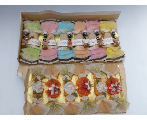 Two sets of six vintage crackers including musical minstrels