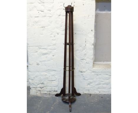 Edwardian mahogany tall hat / stick stand, height 186cm