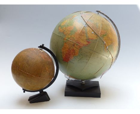 Two vintage globes including Philips Challenge Globe x 2, largest 46cm 