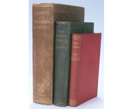 Charles Darwin Origin of Species with a portrait 1900 decorated cloth, Darwin And Modern Science, Essays in Commemoration of 