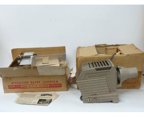 Hi-Lyte projector with Rank Industries slide carrier, both in original boxes