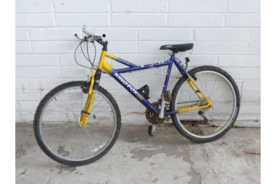 blue and yellow mountain bike