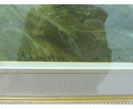B Ward pastel seascape 'The Eddystone in a Gale', signed and titled to lower edge, 29cm x 57cm