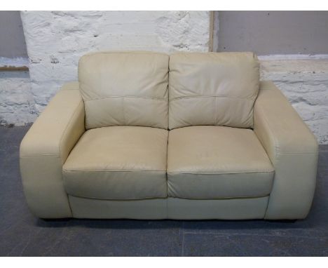 Modern cream two seat sofa, width 165cm