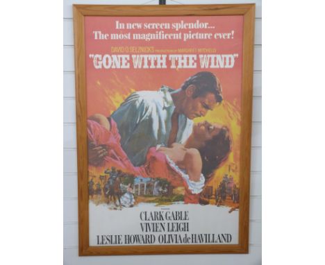 Framed 'Gone With the Wind' poster, 90 x 60cm 