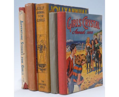 Enid Blyton/Girls Crystal Annual for 1948 and 1950, Adventure Stories for Girls, Jolly Annual for Girls (1930) Girls Book of 