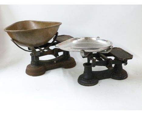 Parnall Bristol cast iron scales and a further set of cast iron scales 