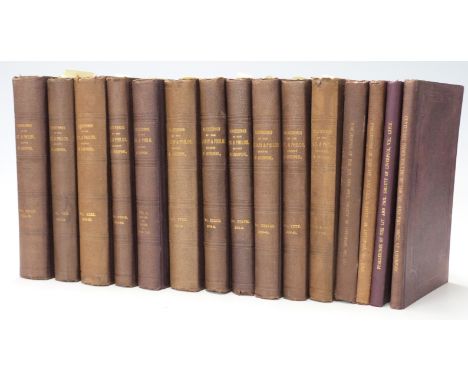 Liverpool Literary & Philosophical Society Proceedings of., Longmans Green 1870/1890s a collection of 15 volumes with numerou