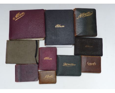 A collection of ten vintage autograph albums including sketches, some accomplished drawings and watercolours, poems etc. 1904