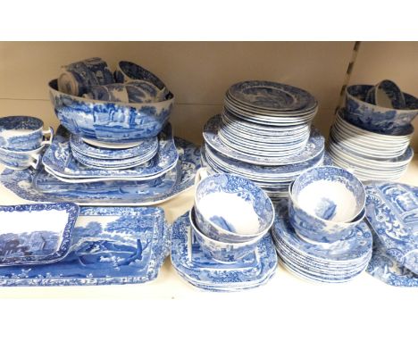 A collection of Spode Italian pattern dinner, tea and decorative ware and a George Jones dish