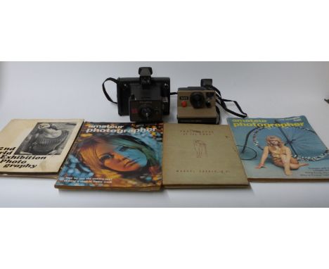 Photographic related items including Ilford colour filters, Halina viewer, Kodak Brownie IV and Polaroid cameras along with M