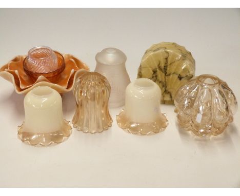 Glass lamp shades etc 