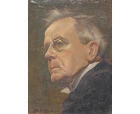 HWG Betteridge oil 'Portrait of an Actor', signed lower left and with label verso