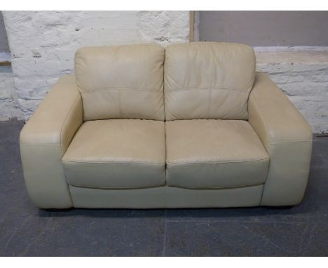 Modern cream two seat sofa, width 165cm