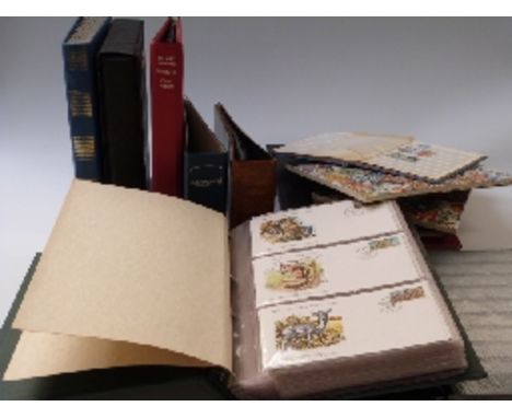 A quantity of empty albums and stockbooks and a collection of World Wildlife first day covers