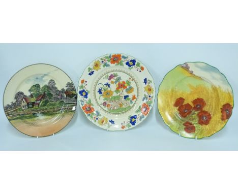 Doulton Seriesware plates including Poppies and a large Mason's Bible pattern plate