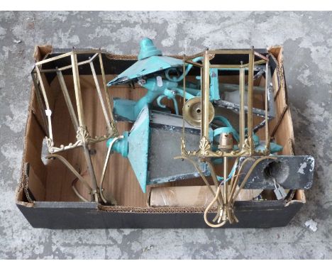 A collection of vintage wall and other lamps 