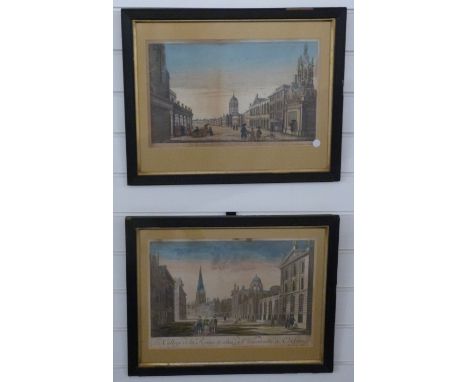 Two 19th Century lithograph prints of Oxford, approximately 24 x 40cm