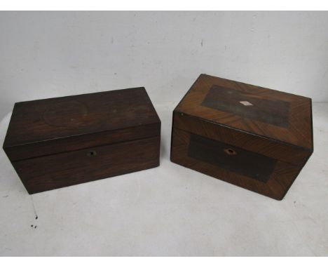 Rosewood? jewellery box and tea caddy&nbsp;