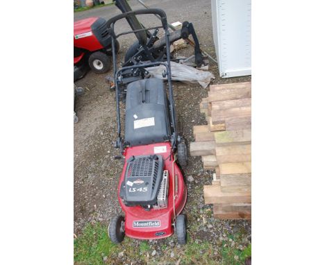 A Mountfield self-propelled Mower with grass box, four stroke Briggs & Stratton engine (good compression).