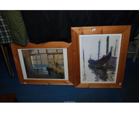 Two framed prints including Monet.