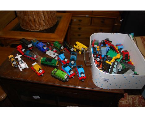 A collection of Thomas The Tank Engine & Friends Take N Play Die cast Toys.