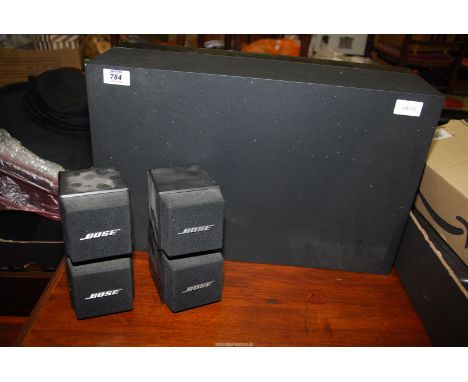 A 'Bose' speaker and Acoustimass speaker system.