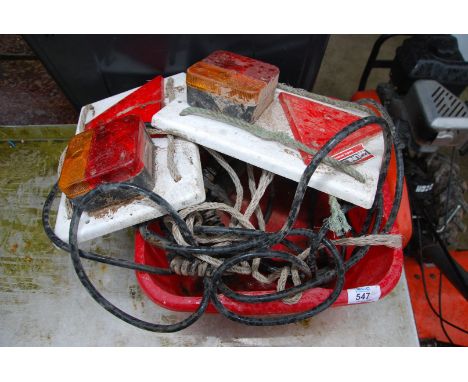A pair of trailer light boards.
