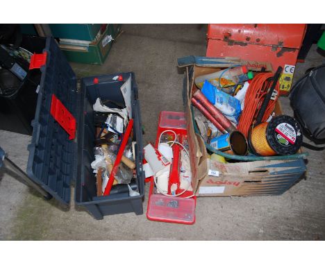A toolbox ad contents, Round Line shears, leads etc.
