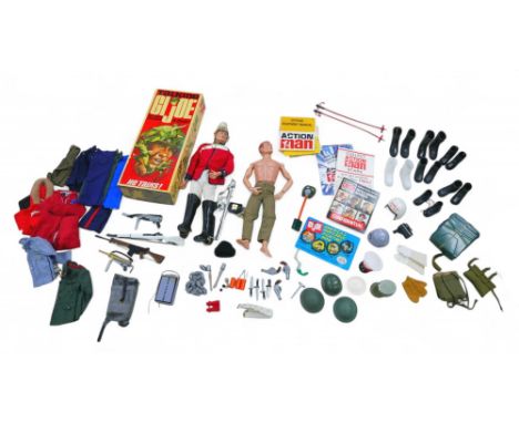 A Collection of retro Action Man/ GI Joe figures and accessories, including a GI Joe Figure and a Action man figure, together