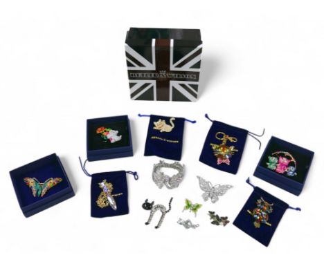 A collection of thirteen pieces of Butler &amp; Wilson jewellery, including  a butterfly brooch, 9.5cm wide, as well as other
