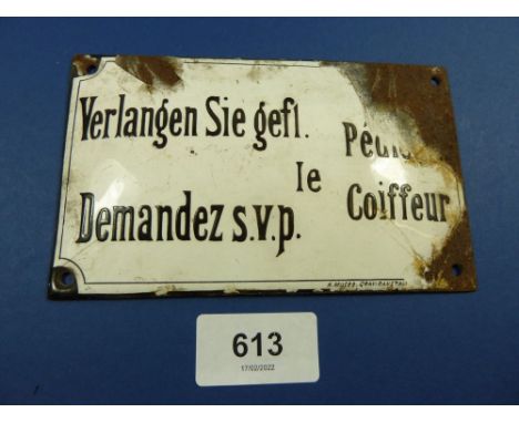A small French/German enamel signed by H Moser, 8.5 x 14cm