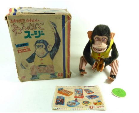 A Bandal Japanese battery vintage monkey toy, boxed